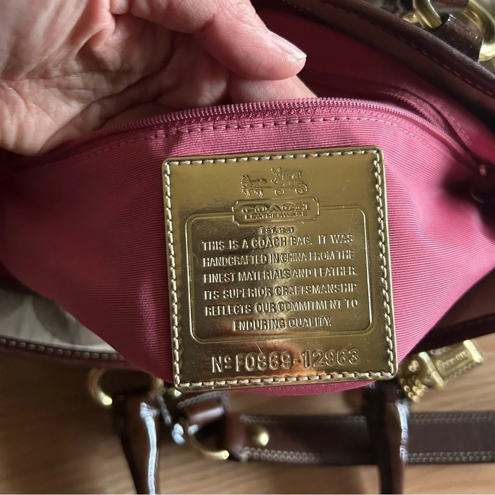 Coach Madison Julianne Op Art Brown Tote Satchel Bag